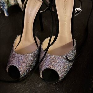 Gianvito Rossi Black and Silver Heels